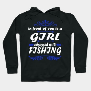 Fishing angling women's day girls nature saying Hoodie